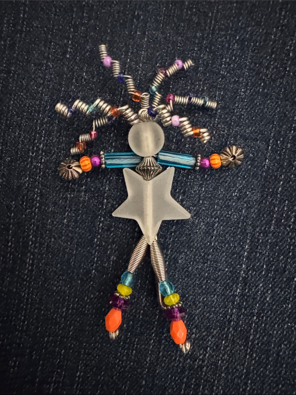 Bead and Wire Art lapel pin